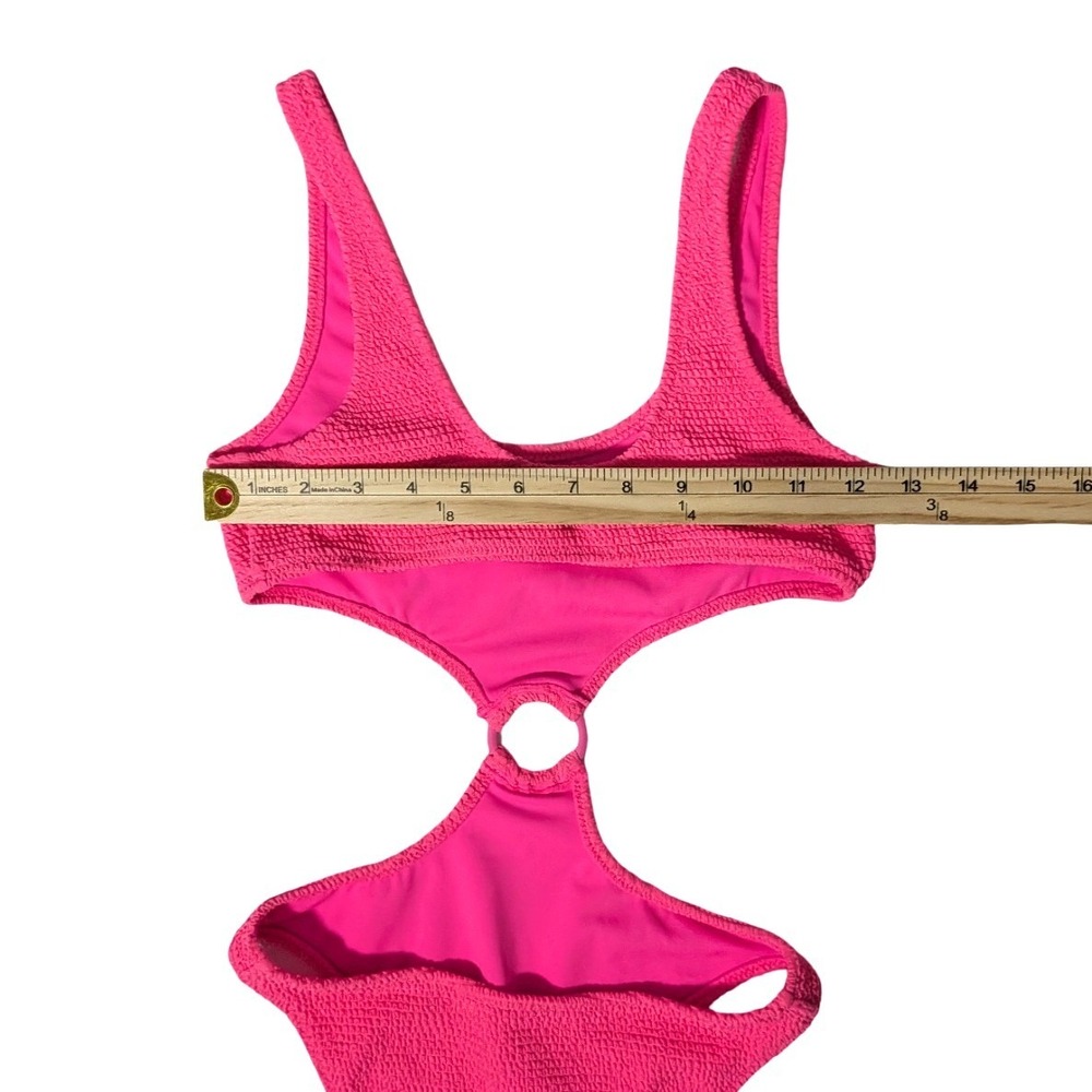 LA Hearts PacSun Pink Cutout O-Ring One Piece Swimsuit Scrunch Barbiecore Sz XS - Picture 9 of 11